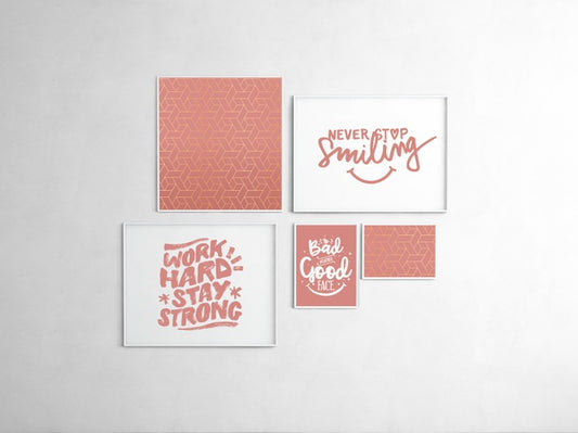 Free Asymmetrical Panels Hanging On A Wall Psd