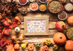 Free Autumn Background Frame Surrounded By Fall Foodstuff Psd