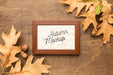 Free Autumn Leaves With Frame Psd