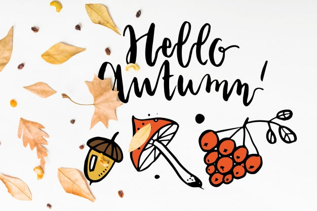 Free Autumn Mockup With Leaves Psd