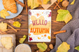 Free Autumn Season Mock-Up With Notebook Psd