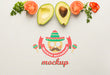 Free Avocado And Tomato Framing Mexican Restaurant Mockup Psd