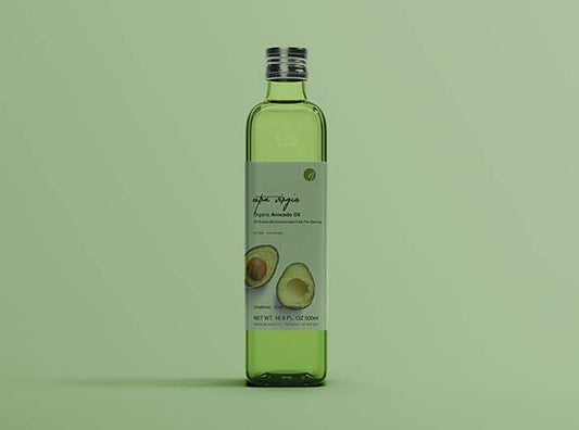Free Avocado Oil Bottle Mockup