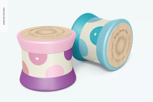 Free Baby Drum Toy Mockup, Dropped Psd