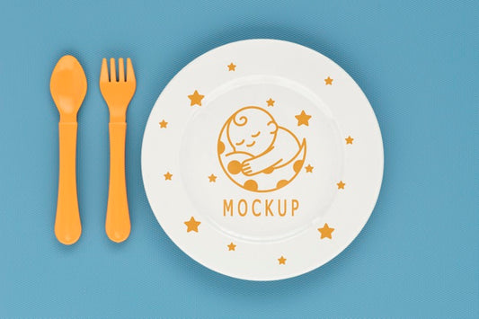 Free Baby Feeding Elements Composition Psd