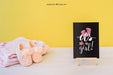 Free Baby Girl Mockup With Board And Shoes Psd