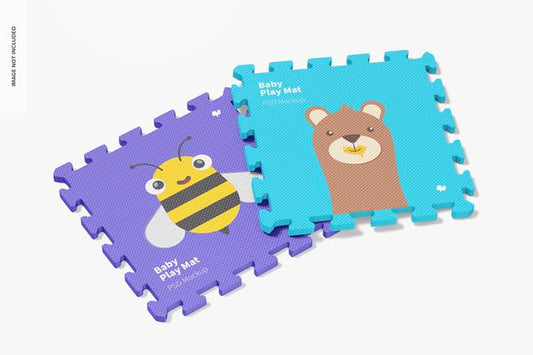 Free Baby Play Mat Mockup, Perspective Psd