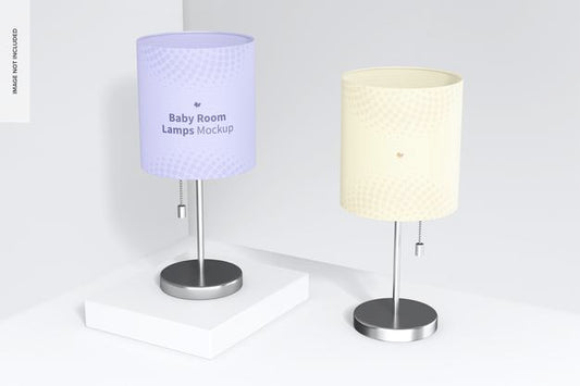 Free Baby Room Lamps Mockup Psd