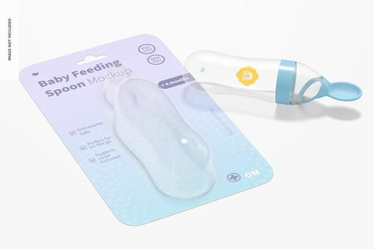Free Baby Squeeze Feeding Spoon Blister Mockup Psd