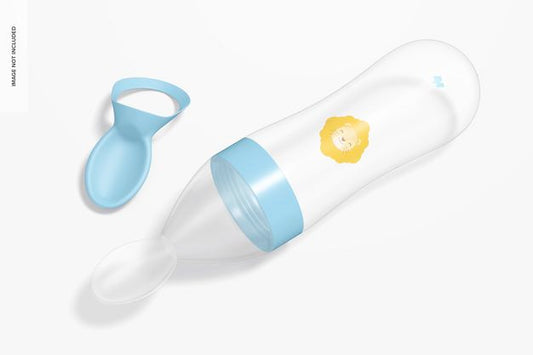 Free Baby Squeeze Feeding Spoon Mockup Psd