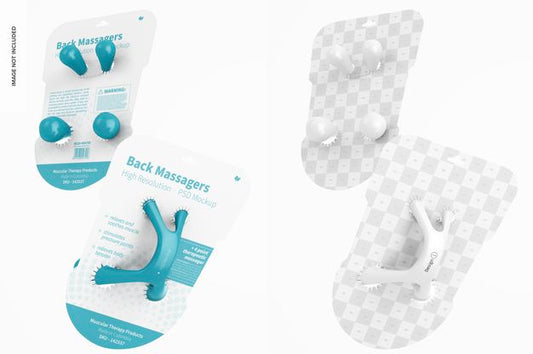Free Back Massagers On Blister Mockup, Front And Back View Psd