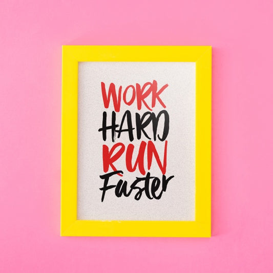 Free Back To School Mockup With Yellow Frame Psd