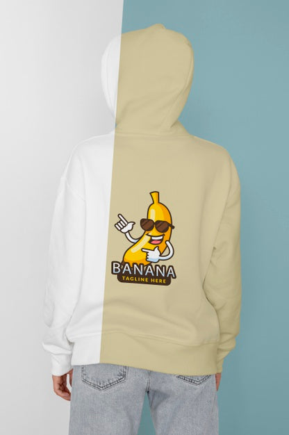 Free Back View Of Stylish Woman In Hoodie Psd