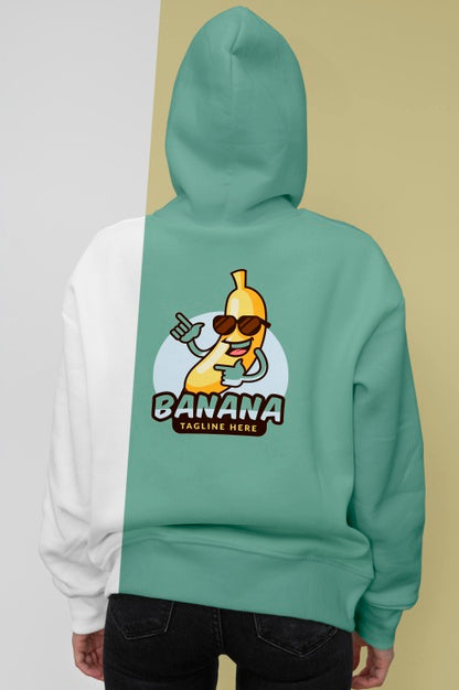 Free Back View Of Stylish Woman In Hoodie Psd