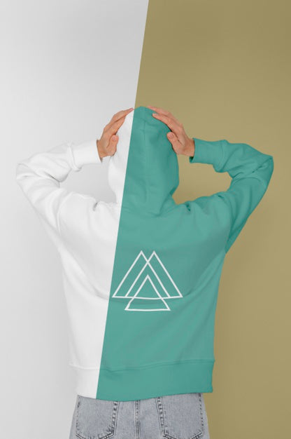 Free Back View Of Stylish Woman In Hoodie Psd