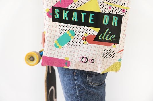 Free Bag Mockup With Skateboard Concept Psd