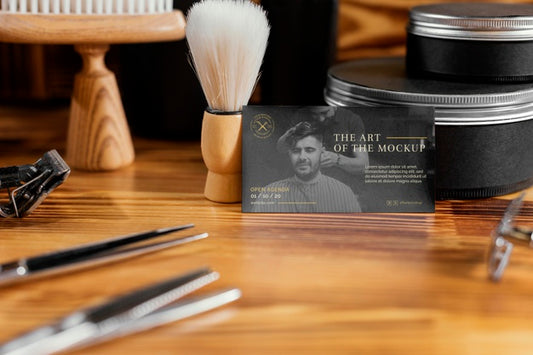Free Barber Shop Mock-Up Assortment Psd