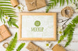 Free Beautiful Arrangement With Mock-Up Frame Psd