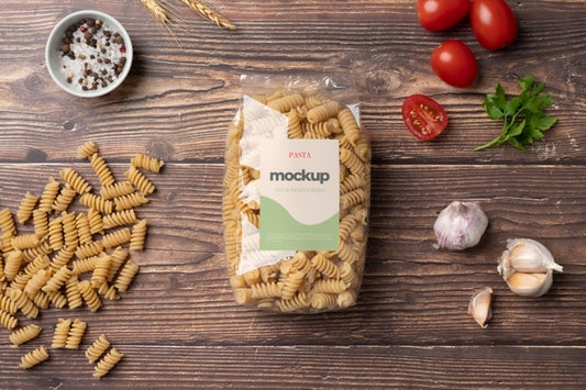 Free Beautiful Pasta Packaging Mockup Psd