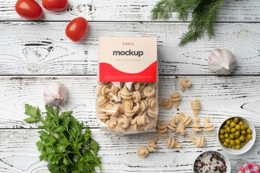 Free Beautiful Pasta Packaging Mockup Psd