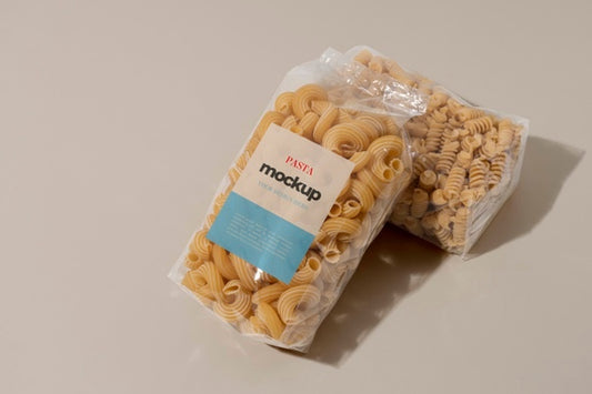 Free Beautiful Pasta Packaging Mockup Psd