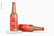 Free Beer Bottles Mockup, Standing And Dropped Psd