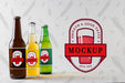Free Beer Bottles With Mock-Up Packaging Psd