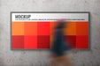 Free Big Banner With Walking Man Mockup Psd