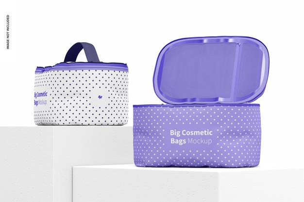 Free Big Cosmetic Bags Mockup Psd