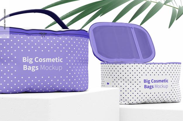 Free Big Cosmetic Bags Mockup Psd