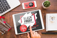 Free Black Friday Mockup With Tablet Psd