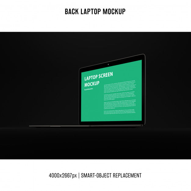 Free Black Laptop Mockup Psd
