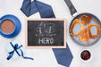 Free Blackboard For Fathers Day With Pan Of Pancakes And Coffee Cup Psd