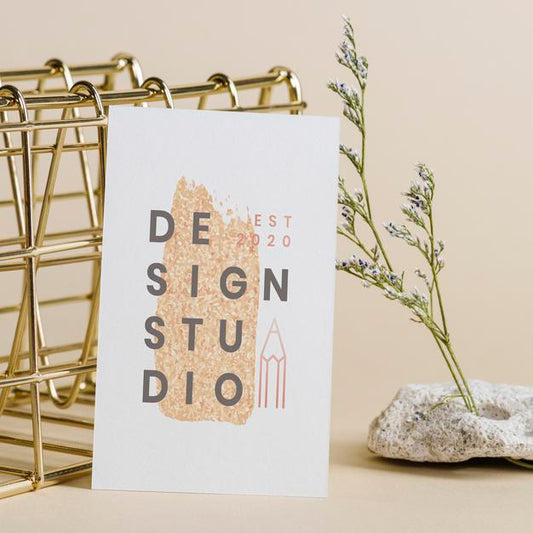 Free Blank Card Mockup Design With Decoration Psd