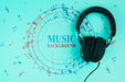Free Blue Background With Musical Notes Psd