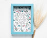 Free Blue Frame With Quote On Plain Background Psd