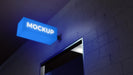 Free Blue Neon Night Business Sign Psd