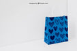 Free Blue Paper Bag In Corner Psd