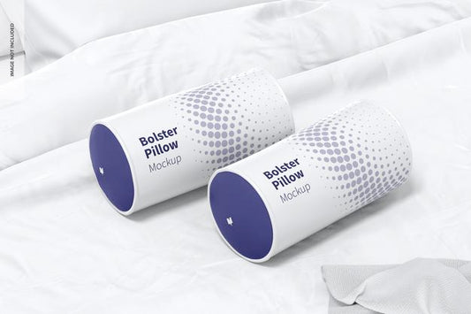 Free Bolster Pillows Mockup, Left View Psd