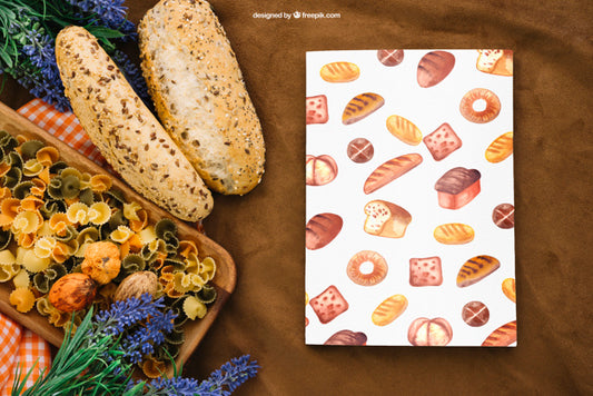 Free Book Cover Mockup With Pasta Psd