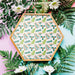 Free Botanical Mockup With Hexagonal Frame And Leaves Psd