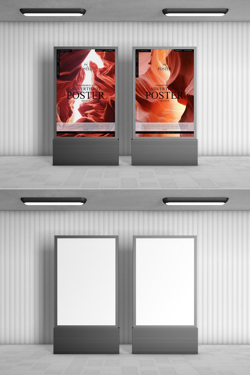 Free Brand Advertising Stands Poster Mockup
