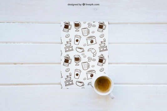Free Breakfast Mockup With Paper Psd