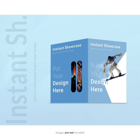 Free Brochure On Blue Background Mock Up Psd