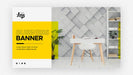 Free Business Banner Template With Living Room And Work Space Psd