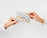 Free Business Card Mockup In Pastel Stripes Pattern Psd
