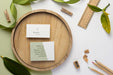 Free Business Cards On Wooden Board Top View Psd