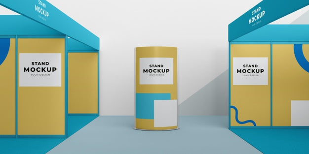 Free Business Stand And Booth Mock-Up Psd