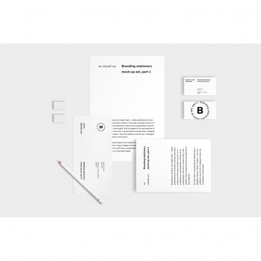 Free Business Stationery Mock Up On White Background Psd