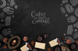 Free Cakes And Sweets Doodles With Candies Psd